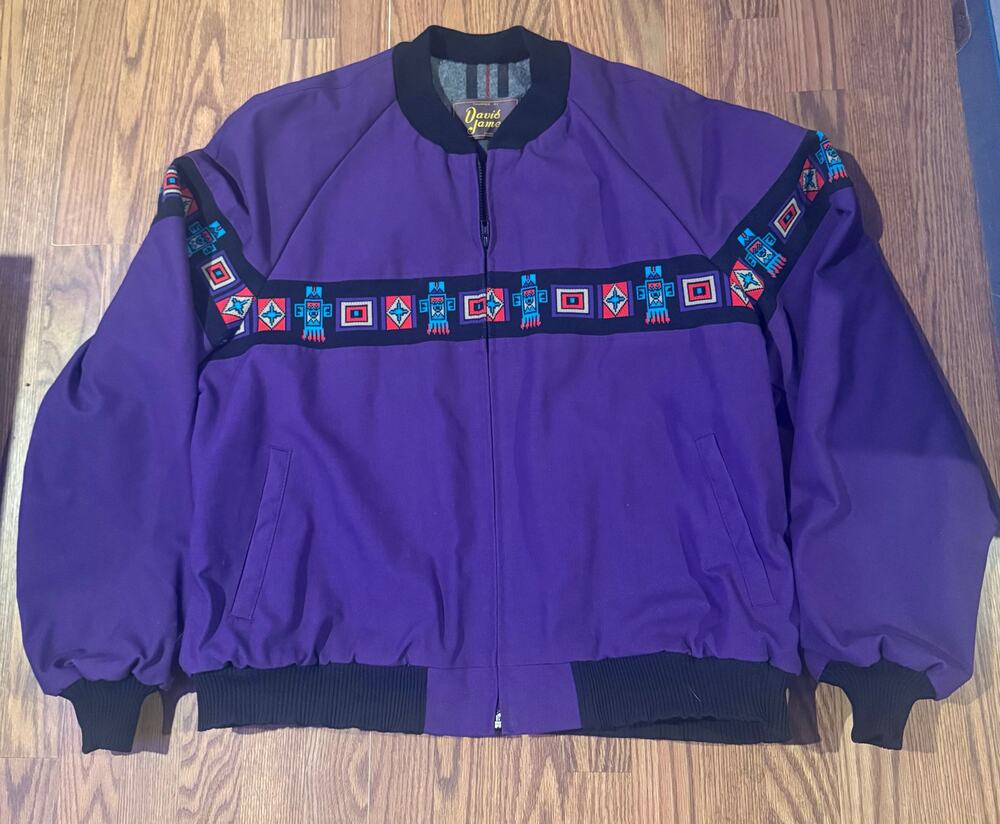 Vintage David James Southwestern blanket Jacket Made in USA